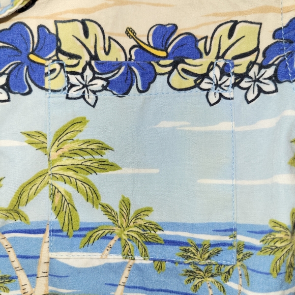 🌴 Vintage Gymboree Tropical Hawaiian Surf Print Button Down Shirt Baby Boy 6-12 - Picture 4 of 6